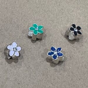 Silver Light Pink 🌼 Charm Bead Spacer Fit European & Pendora Bracelet